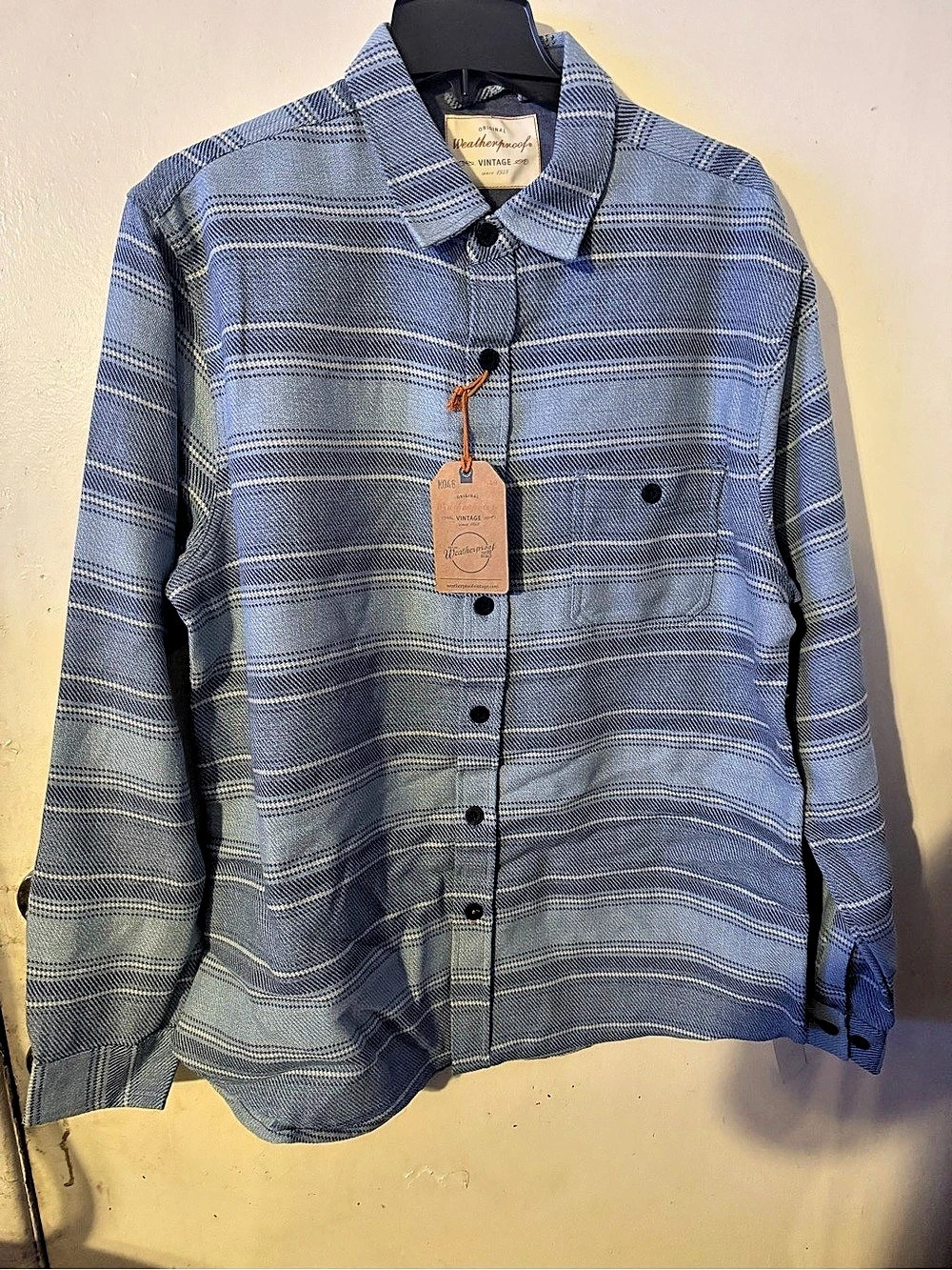 Weatherproof Vintage 1948 Striped Button Down in Blue XL NWT